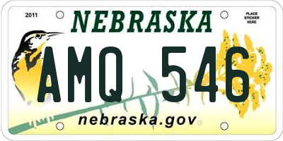 NE license plate AMQ546