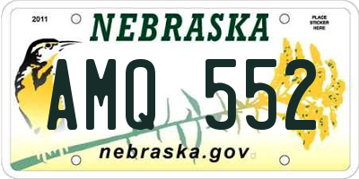 NE license plate AMQ552