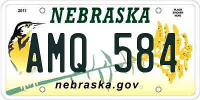 NE license plate AMQ584