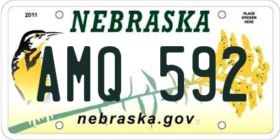 NE license plate AMQ592