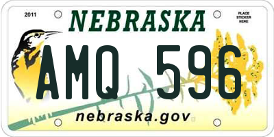 NE license plate AMQ596