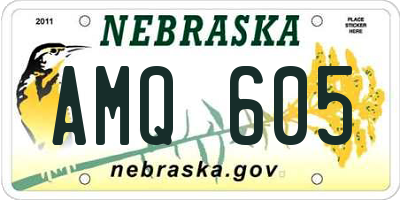 NE license plate AMQ605
