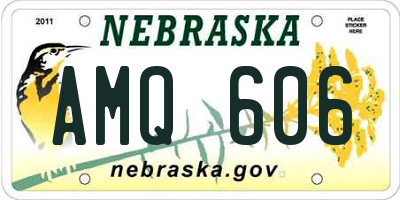 NE license plate AMQ606