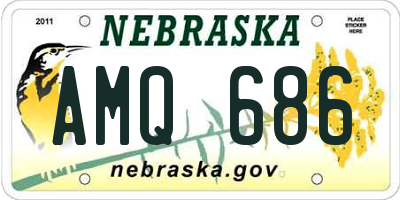 NE license plate AMQ686