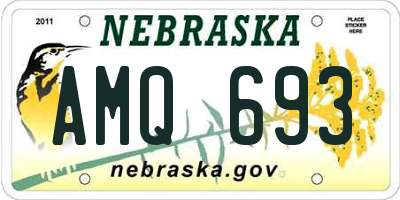 NE license plate AMQ693