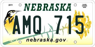 NE license plate AMQ715