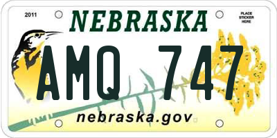 NE license plate AMQ747