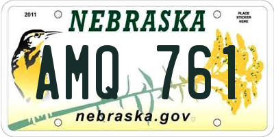 NE license plate AMQ761