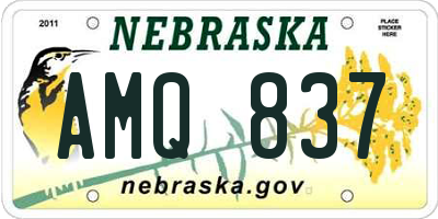 NE license plate AMQ837