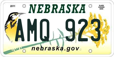 NE license plate AMQ923