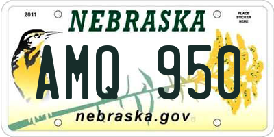 NE license plate AMQ950