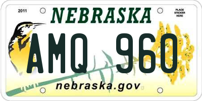 NE license plate AMQ960