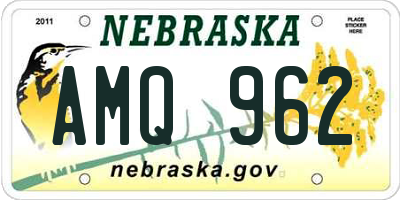 NE license plate AMQ962