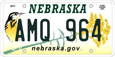 NE license plate AMQ964