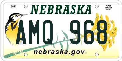 NE license plate AMQ968