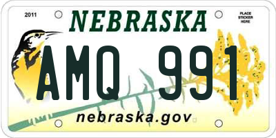 NE license plate AMQ991