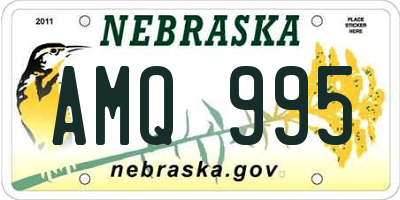 NE license plate AMQ995