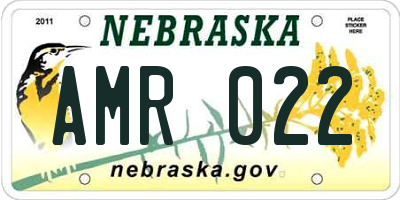 NE license plate AMR022