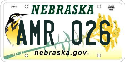 NE license plate AMR026