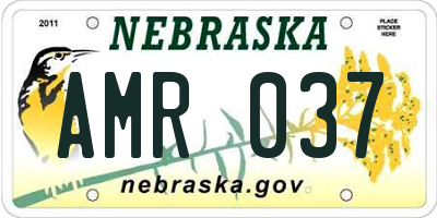 NE license plate AMR037