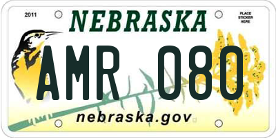 NE license plate AMR080