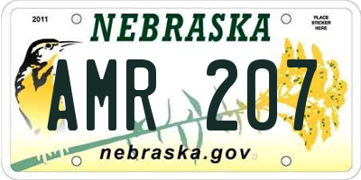 NE license plate AMR207