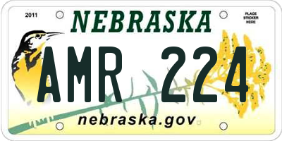 NE license plate AMR224