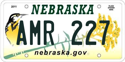 NE license plate AMR227