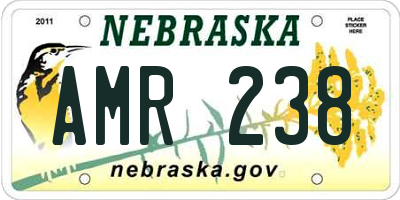 NE license plate AMR238
