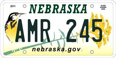 NE license plate AMR245