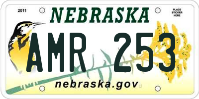 NE license plate AMR253