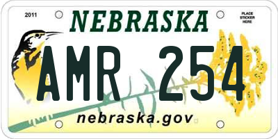 NE license plate AMR254