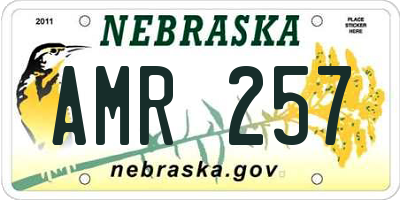 NE license plate AMR257