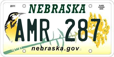NE license plate AMR287