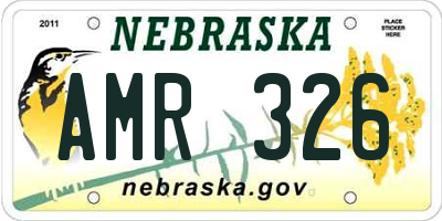NE license plate AMR326