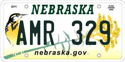 NE license plate AMR329