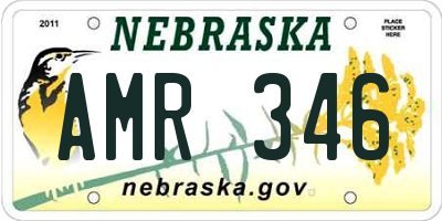 NE license plate AMR346