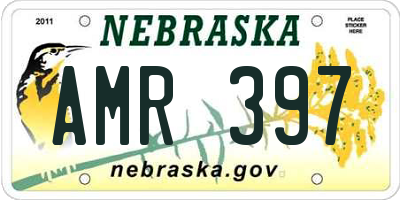 NE license plate AMR397