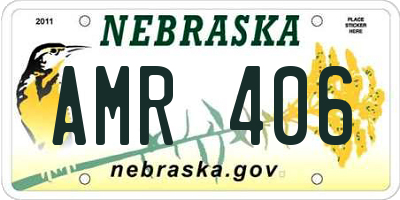 NE license plate AMR406
