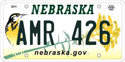 NE license plate AMR426