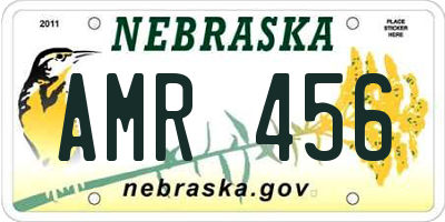 NE license plate AMR456
