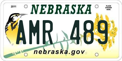 NE license plate AMR489