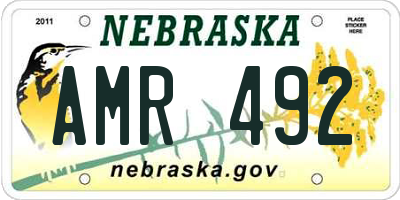 NE license plate AMR492