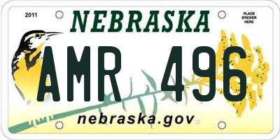 NE license plate AMR496