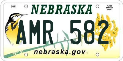 NE license plate AMR582