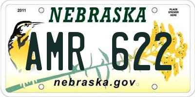 NE license plate AMR622