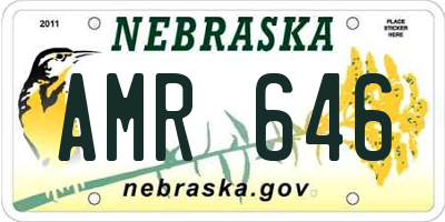 NE license plate AMR646