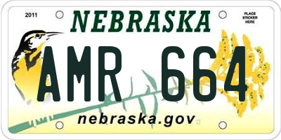 NE license plate AMR664