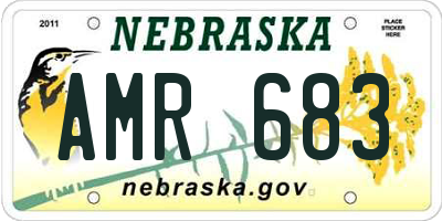 NE license plate AMR683