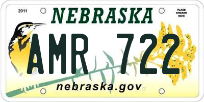 NE license plate AMR722